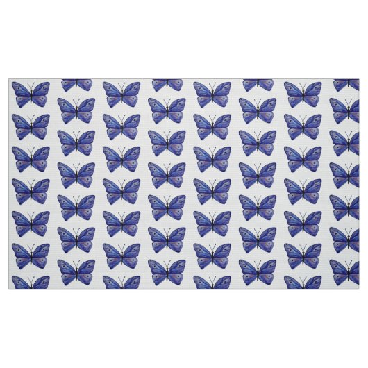 Blue Butterfly Custom Polyester Poplin Fabric Stoff (Fat Quarter (45,7 x 55,9 cm))