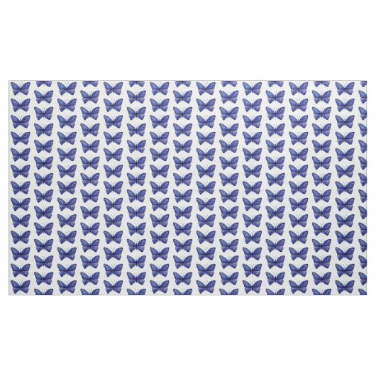 Blue Butterfly Custom Polyester Poplin Fabric Stoff (Yard (91,4 cm))