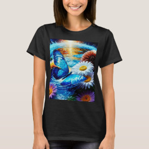 Blue Butterfly & Daisies T-Shirt