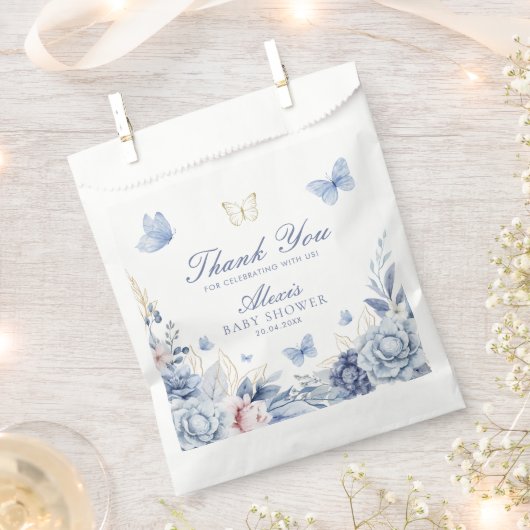 Blue Butterfly Danke Boy Baby Dusche Geschenktütchen (Ausgeschnitten)