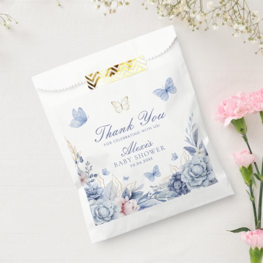 Blue Butterfly Danke Boy Baby Dusche Geschenktütchen (Versiegelt)