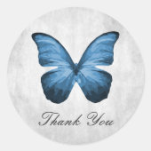 Blue Butterfly Danke Stickers (Vorderseite)