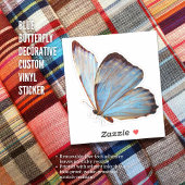 Blue Butterfly Decorative Custom Vinyl Sticker