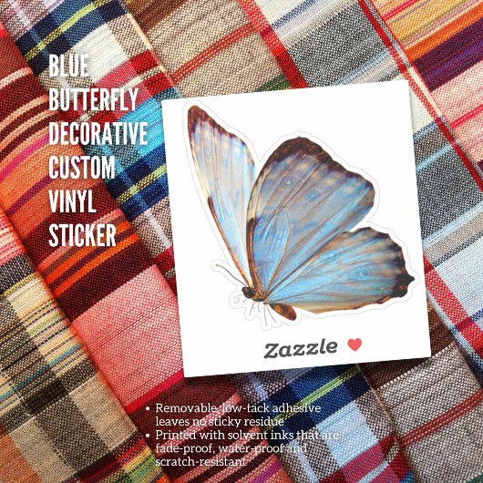 Blue Butterfly Decorative Custom Vinyl Sticker