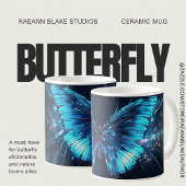 Blue Butterfly Design Keramik Tasse