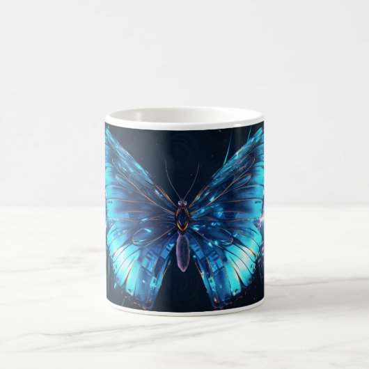 Blue Butterfly Design Keramik Tasse (Mittel)
