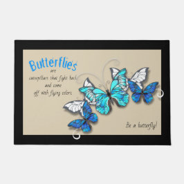 Blue Butterfly Doormat Fußmatte