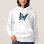 Blue Butterfly Elegance: Hoodie für Damen und Mädc (Vorderseite)