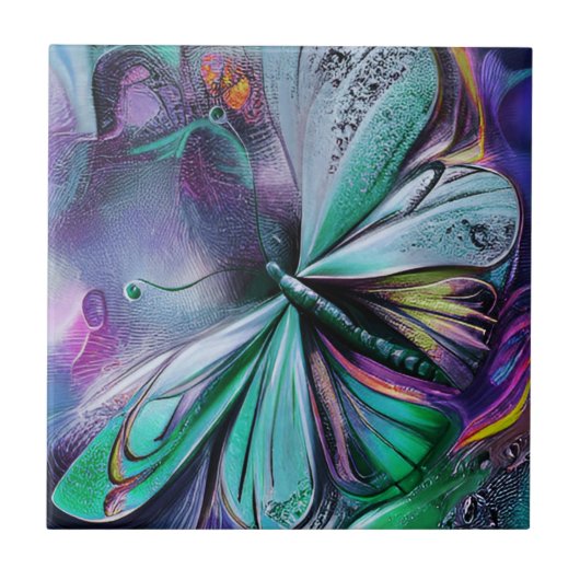 Blue Butterfly Fliese (Vorderseite)