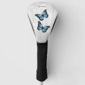 Blue Butterfly Floral Golf Head Cover Golf Headcover (Vorderseite)