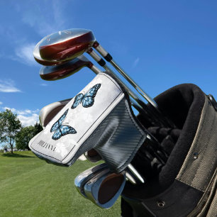 Blue Butterfly Floral Golf Head Cover Headcover