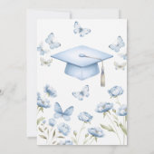 Blue Butterfly Floral Graduation Invitation Einladung (Rückseite)