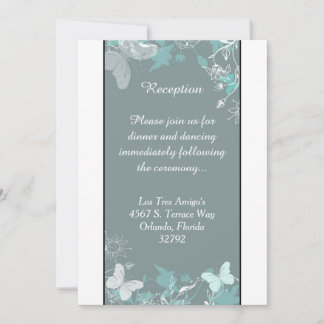 Blue Butterfly Floral Spring 3.12x18 Empfang Card Einladung