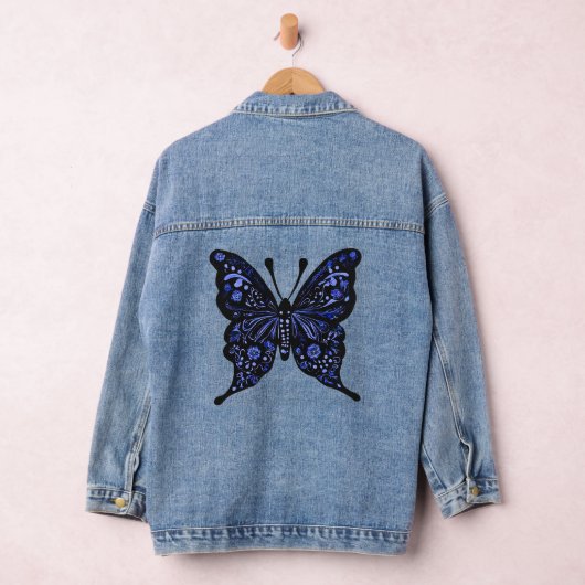 Blue Butterfly Folk Art Jeansjacke (Hangar)