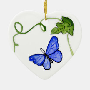 Blue Butterfly Garden Art Collection Keramik Ornament