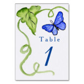 Blue Butterfly Garden Einmalige Tischkarten Zahlen Tischnummer (Rückseite)