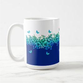 Blue Butterfly Garden Floral  Kaffeetasse