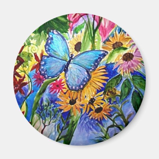 Blue Butterfly Garden Magnet (Vorne)