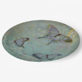 Blue Butterfly Garden Paper Plate Pappteller (Schrägansicht)