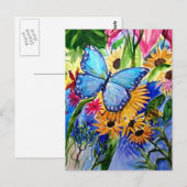 Blue Butterfly Garden Postkarte (Vorne/Hinten)