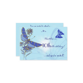 Blue Butterfly Geburtstags-UAWG Einladungskarte Einladung