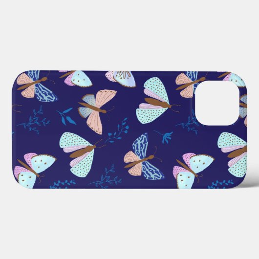 Blue Butterfly Gemusterter Handy-Case Case-Mate iPhone Hülle (Rückseite (Horizontal))