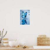 Blue Butterfly Gerahmte Kunst Poster (Küche)