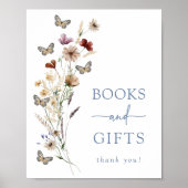 Blue Butterfly Geschenke Baby Dusche Poster (Vorne)