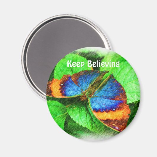 Blue Butterfly glaubt Affirmations Magnet (Vorderseite/Rückseite)