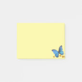 Blue Butterfly & Gold Confetti Dots Post-it Klebezettel (Vorderseite)