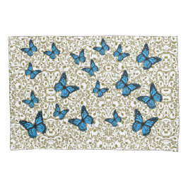 Blue butterfly gold garden kissenbezug