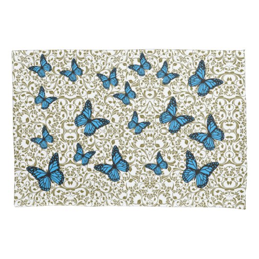Blue butterfly gold garden kissenbezug (Vorderseite)