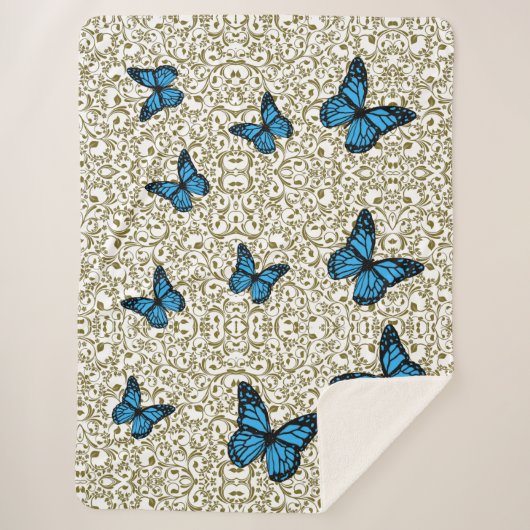 Blue butterfly gold garden sherpadecke (Vorderseite)
