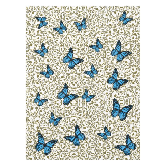 Blue butterfly gold garden tischdecke (Vorderseite)
