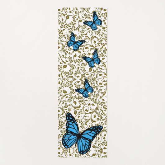 Blue butterfly gold garden yogamatte (Vorderseite)