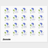 Blue Butterfly & Green Vine Label Stickers (Blatt)