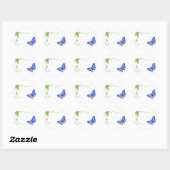 Blue Butterfly & Green Vine Label Stickers (Blatt)