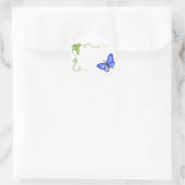 Blue Butterfly & Green Vine Label Stickers (Tasche)