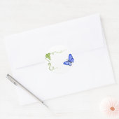 Blue Butterfly & Green Vine Label Stickers (Umschlag)