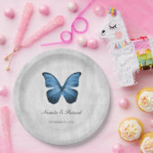 Blue Butterfly Hochzeitspapier-Teller Pappteller (Party)
