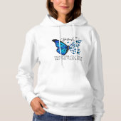 Blue Butterfly Hoodies, inspirierendes Zitat Hoodie (Vorderseite)