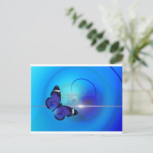 Blue Butterfly Image Postkarte (Stehend Vorderseite)