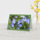 Blue Butterfly in a Blue Garden Grußkarte Karte (Gelbe Blume)