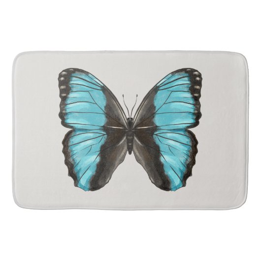Blue Butterfly Insect Art Lover Badematte (Vorderseite)