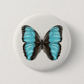 Blue Butterfly Insect Art Lover Button (Vorderseite)