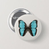 Blue Butterfly Insect Art Lover Button (Vorne & Hinten)
