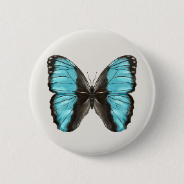 Blue Butterfly Insect Art Lover Button