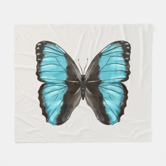 Blue Butterfly Insect Art Lover Fleecedecke (Vorderseite (Horizontal))
