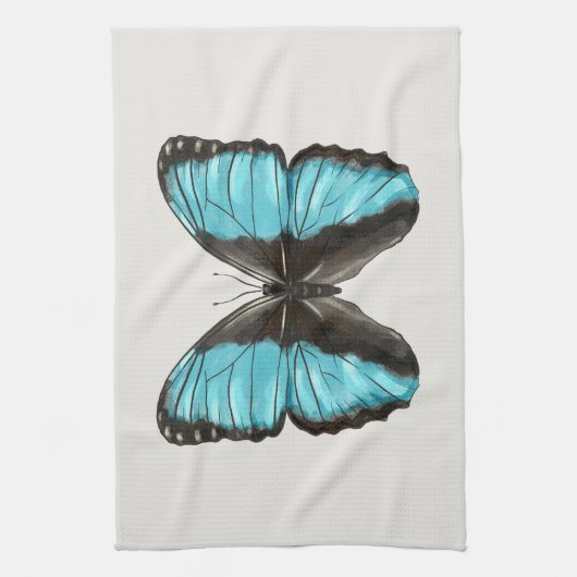Blue Butterfly Insect Art Lover Geschirrtuch (Vertikal)