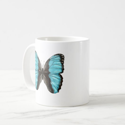 Blue Butterfly Insect Art Lover Kaffeetasse (Vorderseite Links)
